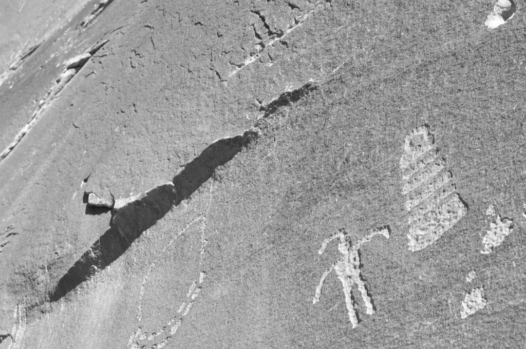 Petroglyphs, Wolfman Mural, Bluff, Utah