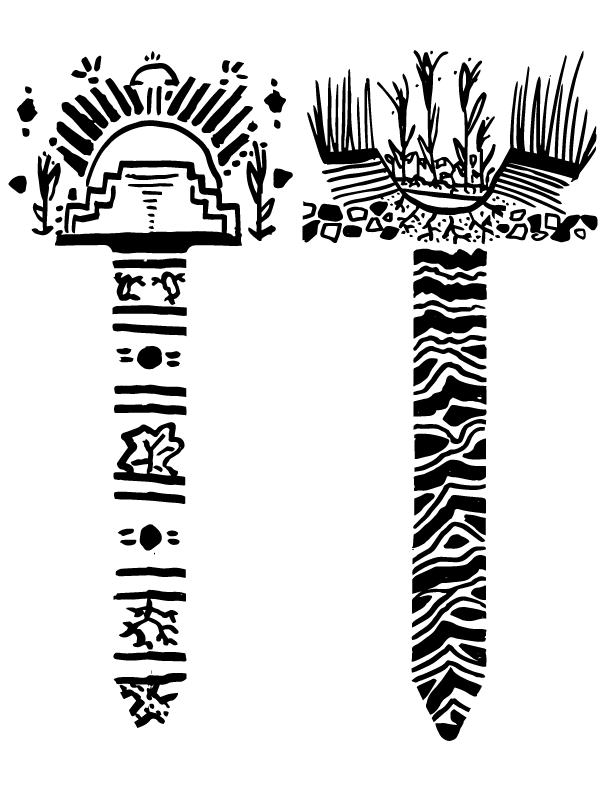 Mushroom Temple and Ditch Plot Illustration